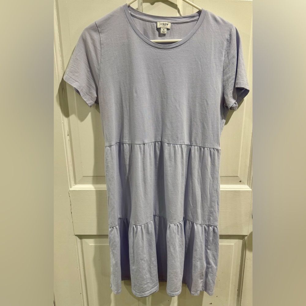 J. Crew Light Blue Tiered Dress